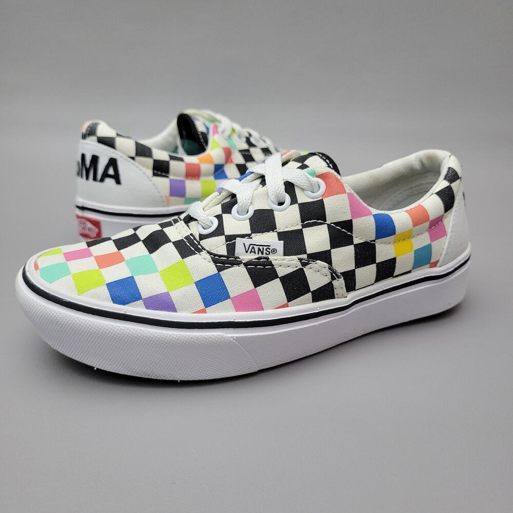 Vans X MoMA Womens ComfyCush Era Skate Sneakers Shoes Checker Size 5